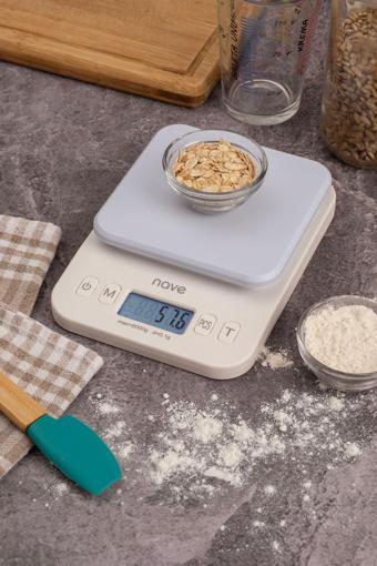 Nave K5088 Dijital Mutfak Tartısı Pilli – 0.1G Hassasiyetli, 6Kg, Çoklu Birimli Hassas Terazi