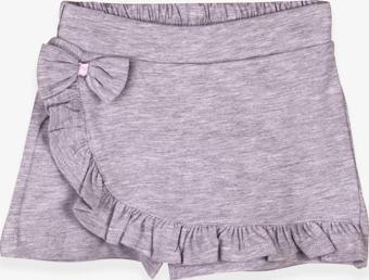 Breeze Kız Çocuk Etek Şort Fırfırlı Fiyonklu 1.5-5 Yaş, Gri