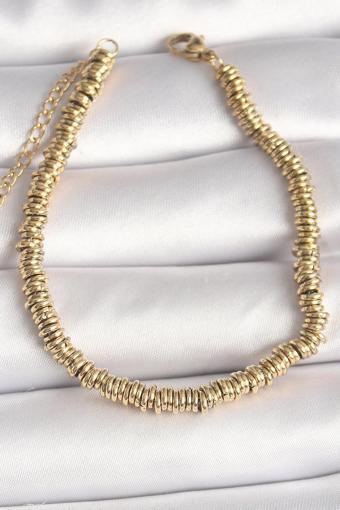 Gold Renk Çoklu Minimal Halka Model Kadın Bileklik - EBJ250301W31334