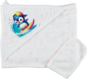 PAMUKLU BEBEK ÇOCUK ŞIK BANYO HAVLU DAMLA DESENLİ HEDİYELİK YUMUŞAK HAVLU 1/24 AY