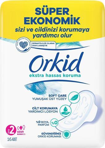 Orkid Ekstra Hassas Koruma Ped Uzun 16x3 48 Adet