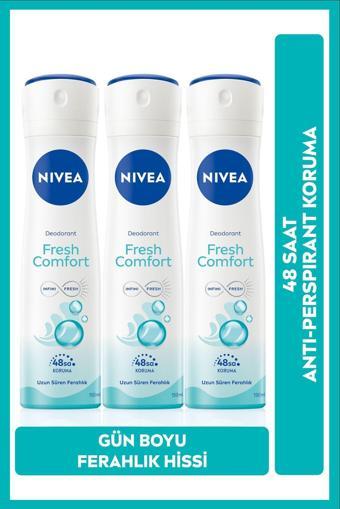 Kadın Sprey Deodorant Fresh Comfort 48 Saat Koruma 150mlx3