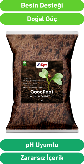 ByKurt Cocopeat Hindistan Cevizi Torfu %100 Doğal Torf ve Bitki Toprağı Sinek Yapmaz