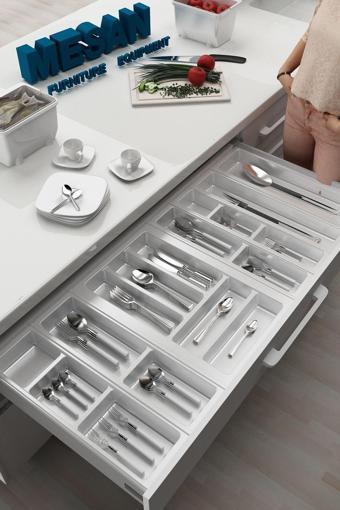 Tify Mutfak Çekmece Içi Kaşıklık 104Cm X 48Cm Yanlar Ve Boydan 4Cm Kesilebilir, Beyaz