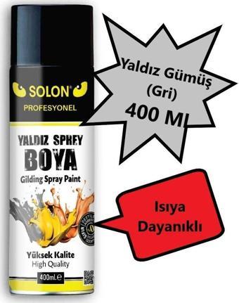 Solon Gümüş (Gri) Isıya Dayanıklı Yaldız Sprey Boya 400 Ml.