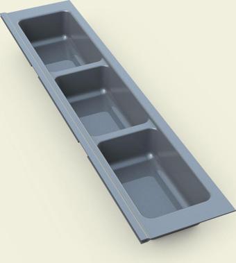 Tify Mutfak Çekmece Içi Kaşıklık, Antrasit Üç Bölmeli Modül 11Cm X 48Cm