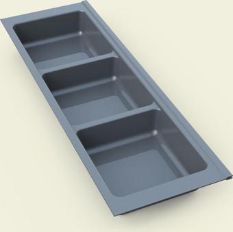 Tify Mutfak Çekmece Içi Kaşıklık, Antrasit Üç Bölmeli Modül 16Cm X 48Cm