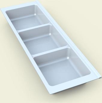 Tify Mutfak Çekmece Içi Kaşıklık, Beyaz Üç Bölmeli Modül 16Cm X 48Cm