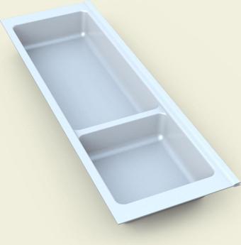 Tify Mutfak Çekmece İçi Modüler İki Bölmeli Kaşıklık, Beyaz 16Cmx48Cm(Boydan 4Cm Kesilebilir)