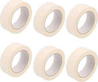 Tify 6 Adet Maskeleme Bandı Boya Bandı 24Mm X 25M  Kağıt Bant