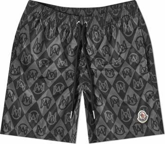 Moncler Monogram Swim Short İn Black