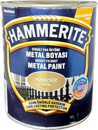 Hammerite Pas Üstü Metal Boyası Düz Altın 0,75 Lt
