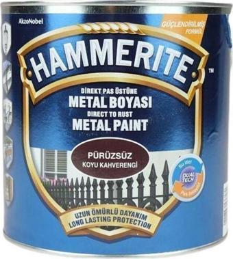 Hammerite Pas Üstü Metal Boyası Düz Koyu Kahverengi 0,75Lt