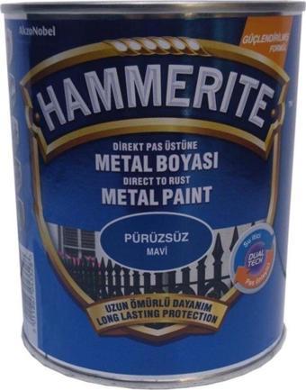 Hammerite Pas Üstü Metal Boyası Düz Mavi 0,75 Lt