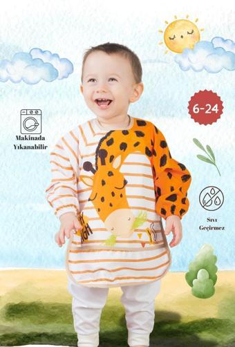 Bebechi Zürafa Desen Sıvı Geçirmez Aktivite Ve Mama Önlüğü 6-24 Ay