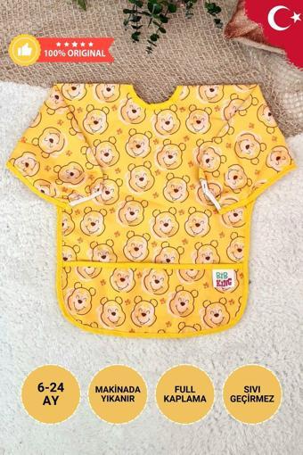 Anp Moda Tasarım Bear Desenli Sıvı Geçirmez Unisex Aktivite Ve Mama Önlüğü 6-24 Ay
