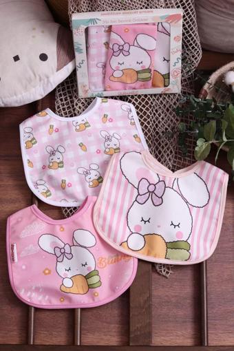 Anp Moda Tasarım Tavşan Temalı Sıvı Geçirmez Mama-Salya Önlüğü 0-24 Ay