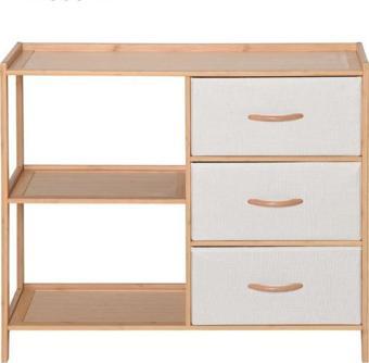 Panalı Bambu 3 Çekmeceli 2 Raflı Kabin PNL-B9197