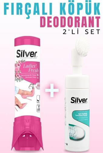 SİLVER Kadın Ayakkabı Deodorant + Fırçalı Spor Ayakkabı Temizleme Köpüğü 2'li Set