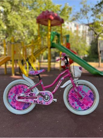 Ruut Flower 20'' Vb Fren Pembe-Beyaz Çocuk Bisikleti