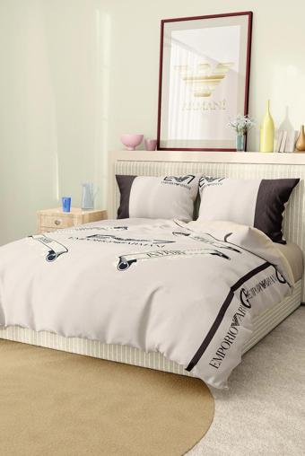 Marka Nevresim Takımı Çift Kişilik Pamuklu Saten Kumaş 6 Parça 3D Dijital Baskı Duvet Cover Set Mode