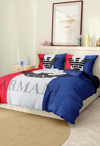 Marka Nevresim Takımı Çift Kişilik Pamuklu Saten Kumaş 6 Parça 3D Dijital Baskı Duvet Cover Set Mode