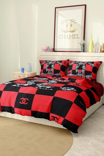 Marka Nevresim Takımı Çift Kişilik Pamuklu Saten Kumaş 6 Parça 3D Dijital Baskı Duvet Cover Set Mode
