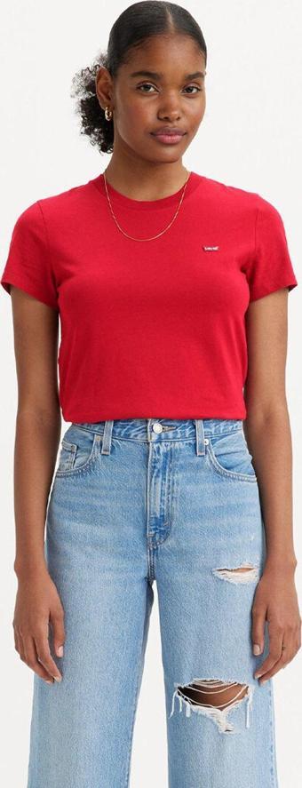 Levi's Kadın Kırmızı Yuvarlak Yaka Tişört A4917-0004