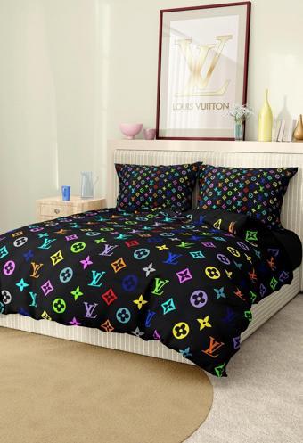 Marka Nevresim Takımı Çift Kişilik Pamuklu Saten Kumaş 6 Parça 3D Dijital Baskı Duvet Cover Set Mode