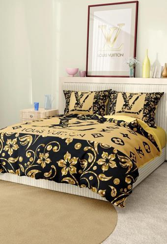 Marka Nevresim Takımı Çift Kişilik Pamuklu Saten Kumaş 6 Parça 3D Dijital Baskı Duvet Cover Set Mode