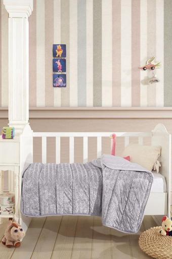 ELART Velvet Bebek Yorgan (150x100 cm) Gri 