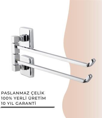 İGK YAPI - Çelik Banyo Kumru İkili Döner Havluluk (KU10-014)