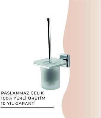 İGK YAPI - Çelik Banyo Kumru Montajlı Klozet Fırçası (KU10-018)