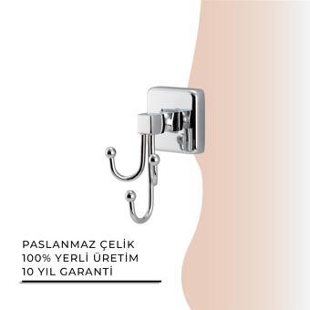 İGK YAPI - Çelik Banyo Kumru Üçlü Bornozluk (KU10-055)
