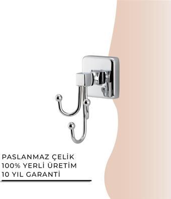 İGK YAPI - Çelik Banyo Kumru Üçlü Bornozluk (KU10-055)