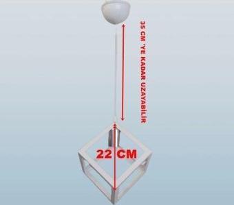 DMR Küp Çember Tekli Avize E-27 Beyaz