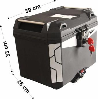 GP Kompozit Universal 33 lt Plastik Motosiklet Çantası Siyah