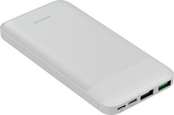 Polosmart PBS123 10.000 mAh 1 Type-C 2 USB Çıkışlı Taşınabilir Şarj Cihazı Powerbank Beyaz