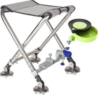 Ayt Sunup SN-25796 Metal Balıkçı Taburesi Katlanabilir Taşınabilir Ayarlanabilir Katlanır Tabure 50x32cm