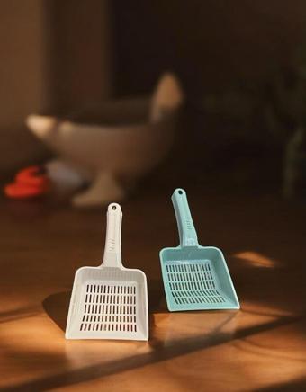pet dar aralıklı kum küreği - kedi kumu temizleme küreği 2 li