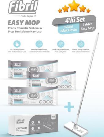 Fibril Easy Mop Pratik Temizlik Sistemi + 3 Paket Temizleme Havlusu 120 Yaprak