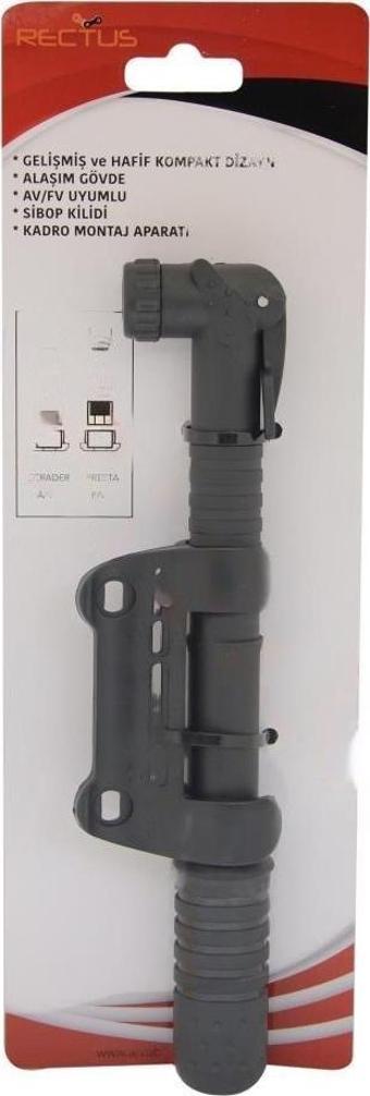 Rectus Mini Bisiklet Pompası Siyah 22CM