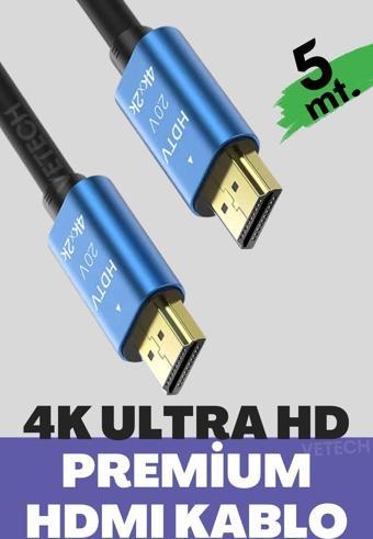 Vetech 4K Hdmı Kablosu Hdtv 2.0V 5Mt. Oyuncu Bilgisayarı, Playstation, Xbox, Notebook İçin