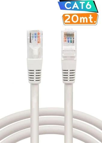 Vetech Cat6 20Mt Lan Ethernet Kablosu Fabrikasyon Internet Kablo