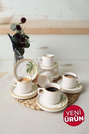 Keramika Bronze Palmiye Stackable Çay Takımı 12 Parça 6 Kişilik 22902-03
