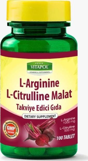 Vitapol L-Arginine L-Citrulline Malat 100 Tablet