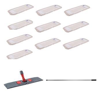 Tablet Palet Nemli Yedek Mop Takımı Seti - 10 Ad 80 Cm. Nemli Mop + Katlanır Aparat + Metal Sap