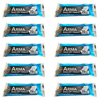Arma Siyah Orta Boy 55 x 60 Cm. - 30 Litre Çöp Torbası Poşeti - 20 Adetlik 10 Rulo