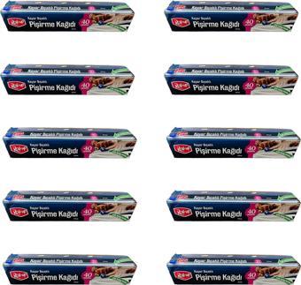 Roll-Up Kayar Bıçaklı Beyaz Yağlı Fırın Tepsi Pişirme Kızartma Kağıdı - 37 Cm. x 40 Metre - 10 Adet