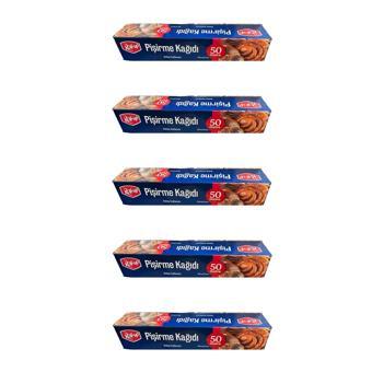 Roll-Up Beyaz Yağlı Fırın Tepsi Pişirme Kızartma Kağıdı - 37 Cm. x 50 Metre - 5 Adet